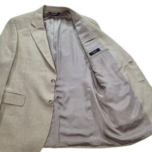 JOS. A. BANK Men's 40R Silk Beige Two Button Blazer Sport Coat‎ Jacket